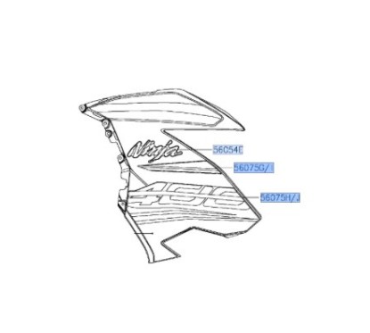 Kit Stickers Carénage Avant Gauche Supérieur Kawasaki Ninja 400 KRT 2018 2019