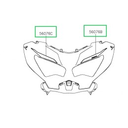 Set Stickers Cowling Headlight Upper Kawasaki Versys 650