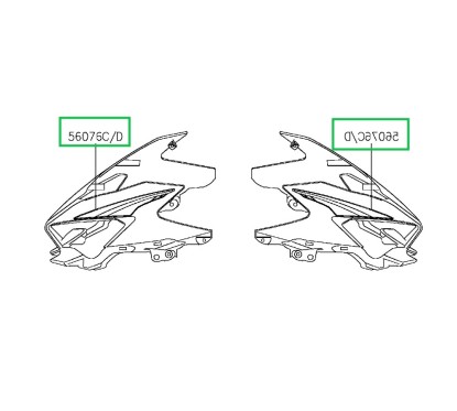 Set Patterns Cowling Upper Kawasaki Ninja 400 2022 BLUE