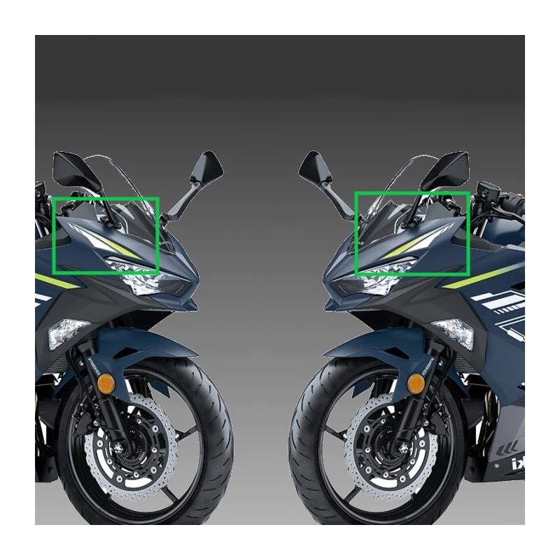Kit Autocollants Carenage Phare Avant Kawasaki Ninja 400 2022 BLEU Kit Autocollants Carenage Phare Avant Kawasaki Ninja 400 2022 BLEU