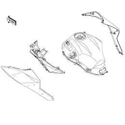 Carénage Reservoir Gauche Kawasaki Versys 650 55027-5229-739