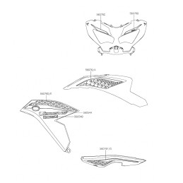 Pattern Cover Tail Right Kawasaki Versys 650 2022 2023 2024 2025 56076-4083