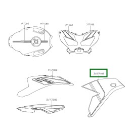 Autocollant Carénage Flanc Avant Droit Kawasaki Versys 650 VERT 2024