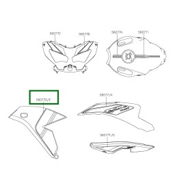 Autocollant Carénage Flanc Avant Gauche Kawasaki Versys 650 VERT 2024