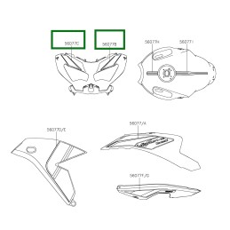 Set Stickers Cowling Headlight Upper Kawasaki Versys 650 GREEN 2024