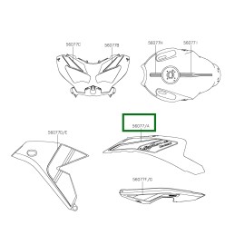 Pattern Cowling Tank Left Kawasaki Versys 650 GREEN 2024