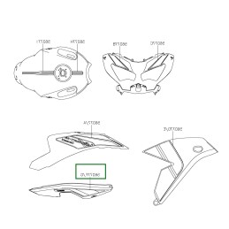 Autocollant Carénage Flanc Arrière Droit Kawasaki Versys 650 VERT 2024