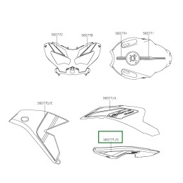 Pattern Cover Tail Left Kawasaki Versys 650 GREEN 2024