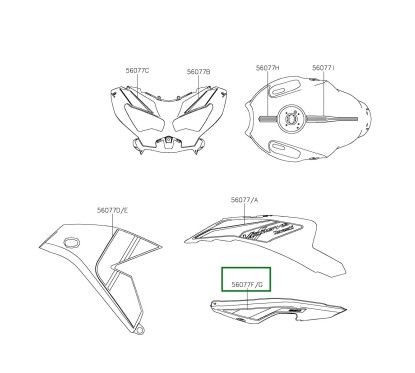 Pattern Cover Tail Left Kawasaki Versys 650 GREEN 2024