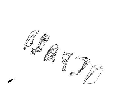 Carénage Intérieur Flanc Avant Gauche Honda CB 500 HORNET 2024 2025