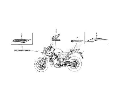 Autocollant Écope Avant Droit Honda CB 500 HORNET 2024 2025