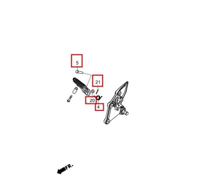 Kit Fixation Repose Pied Avant Droit Honda CBR500R 2022 2023 2024 2025
