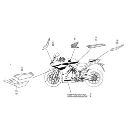 Set Stickers Honda CBR500R Grand Prix RED 2024