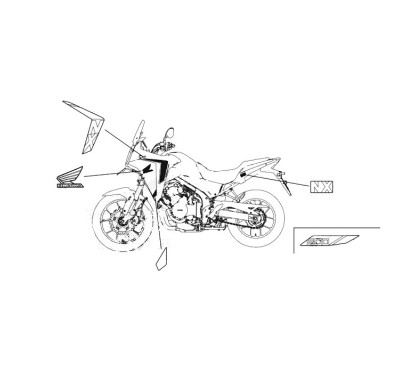 Emblème Carénage Avant Gauche Honda NX500 2024 2025