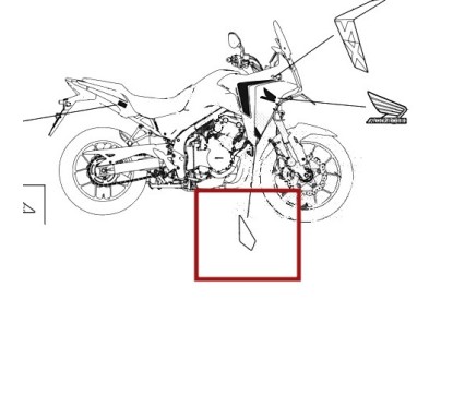 Autocollant Motif Carénage Avant Droit Honda NX500 2024 2025