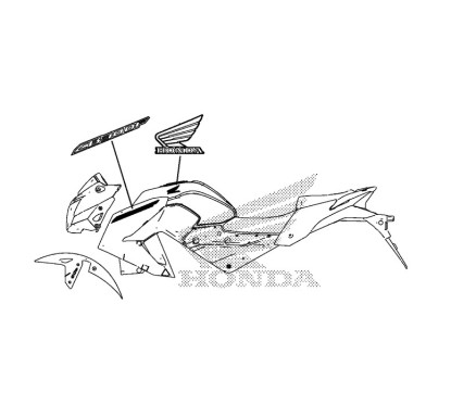 Autocollant Sticker Flanc Avant Honda CB300F 2015/16