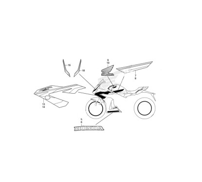 Kit Autocollants Honda CBR650R Rouge 2024 2025