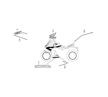 Kit Autocollants Honda CBR650R Noir 2024