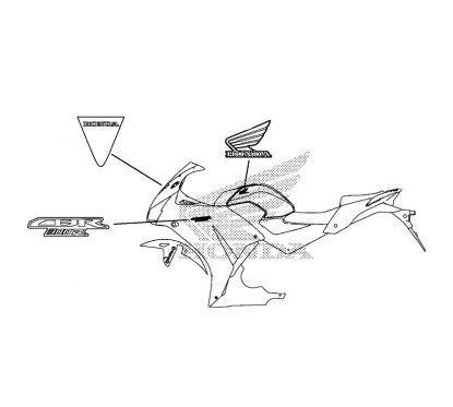 Autocollant Sticker Logo Droit Reservoir Honda CBR300R