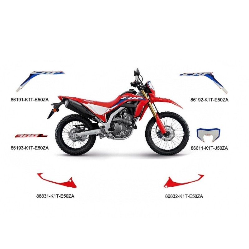 Kit Stickers Complet Honda CRF300L ROUGE 2023/2024