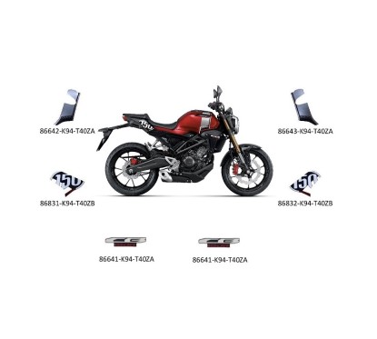 Set Marks Honda CB150R 2019 RED R340C