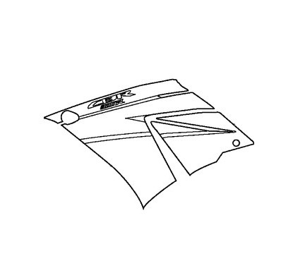 Stripes Left Middle Cowling Honda CBR300R Bicolor White/Red