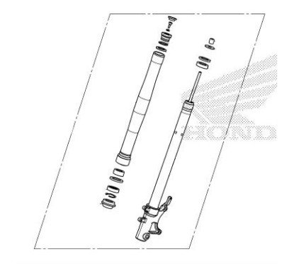 Fourche Avant Droit Noir Honda MSX GROM 125 2024