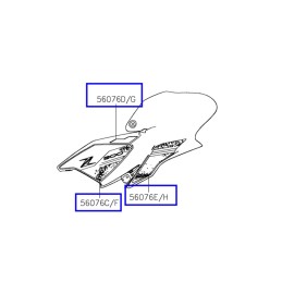 Set Pattern Cover Tank Left Kawasaki Z900 SE 2023