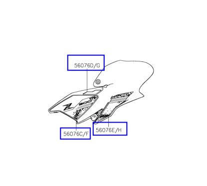 Set Pattern Cover Tank Left Kawasaki Z900 SE 2023