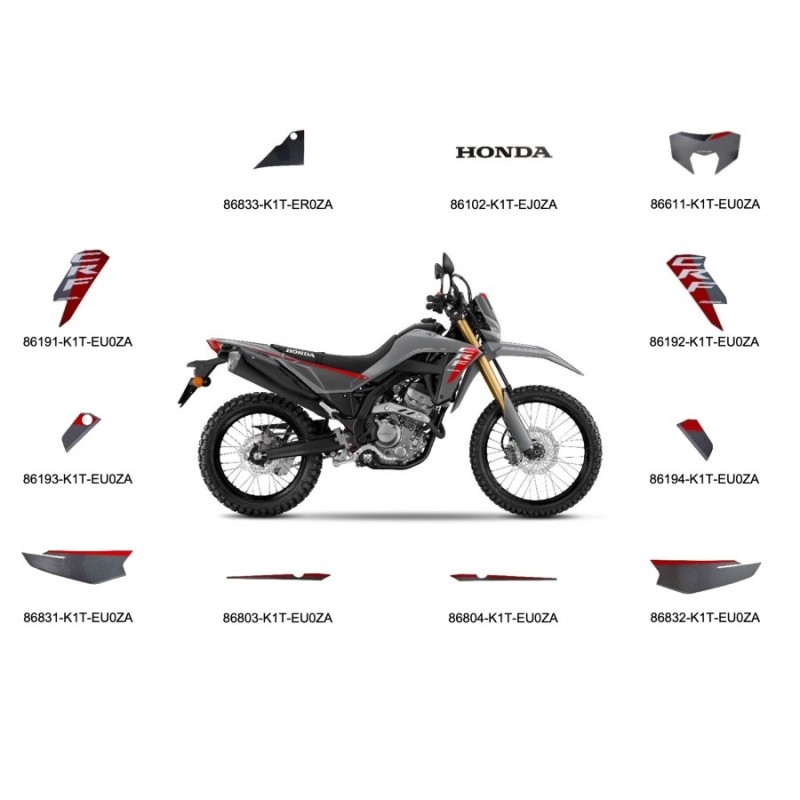Kit Stickers Complet Honda CRF300L GRIS 2025