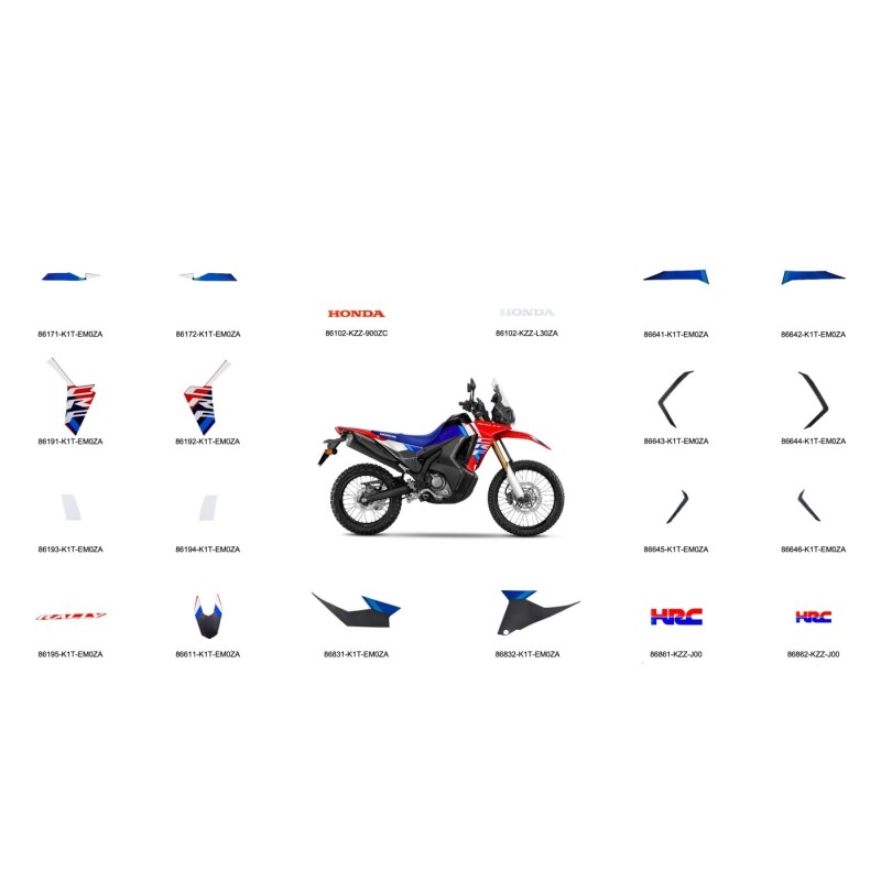 Kit Stickers Complet Honda CRF300 RALLY 2025