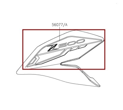 Pattern Shroud Left Outer Kawasaki Z500 56077-2574