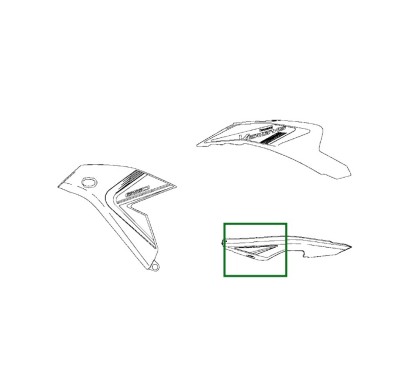 Autocollant Carénage Flanc Arrière Gauche Kawasaki Versys 650 GRIS 2025