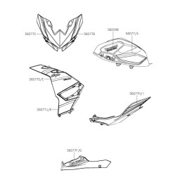 Pattern Cover Tail Right Kawasaki Ninja 500 56077-2594