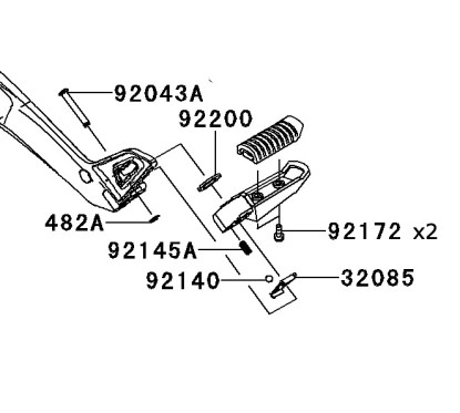 Kit Fixation Complet Repose Pied Arrière Kawasaki ER6n 650