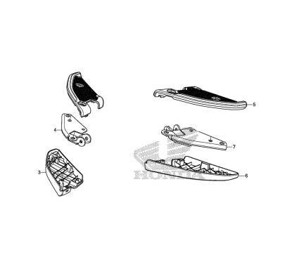 Set Repose Pied Passager Gauche Honda Forza 300