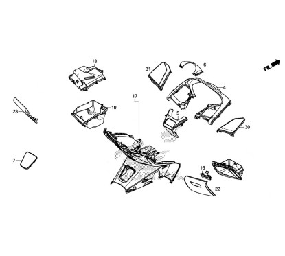 Left Pocket Inner Lower Honda Forza 300