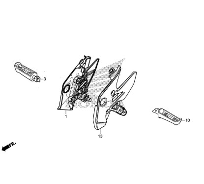 Support Repose Pied Conducteur Gauche Honda CB500F