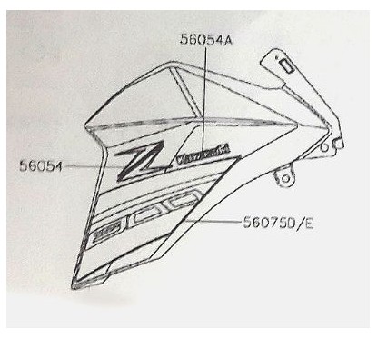 Kit Stickers 2016 Flanc Avant Droit Kawasaki Z800