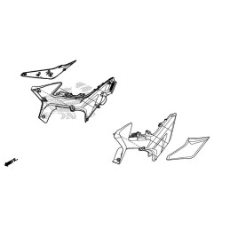 Carénage Centre Gauche Honda CB500X 2016 2017 2018