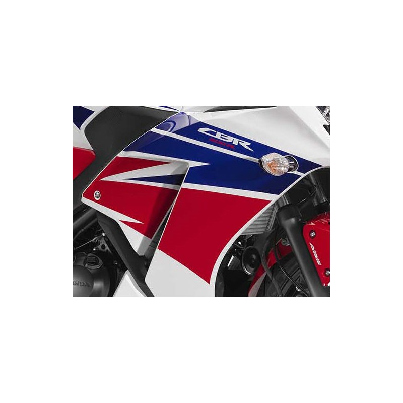 Autocollants Carénage Flanc Avant Droit Honda CBR300R Bicolor Blanc/Rouge