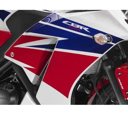 Autocollants Carénage Flanc Avant Droit Honda CBR300R Bicolor Blanc/Rouge
