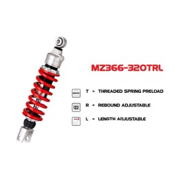 Rear Shock Absorber YSS MZ366 KAWASAKI Z250 / Z300