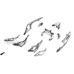 Carénage Sous Selle Gauche Honda CBR 500R 2016 2017 2018