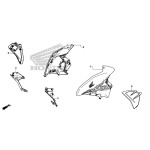 Pièces Carénages Flanc Avant Origine Honda CB500X 2013 2014 2015